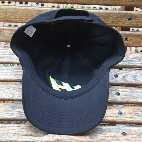 JH full 6 panel black baseball style hat adjustable back strap cap - Picture 4 of 9